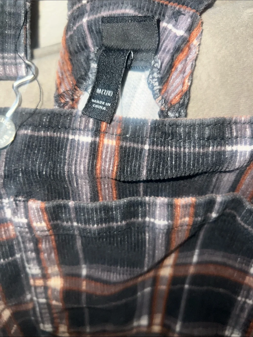 Kids 7/8. Plaid overall suspender dress - SWAG!